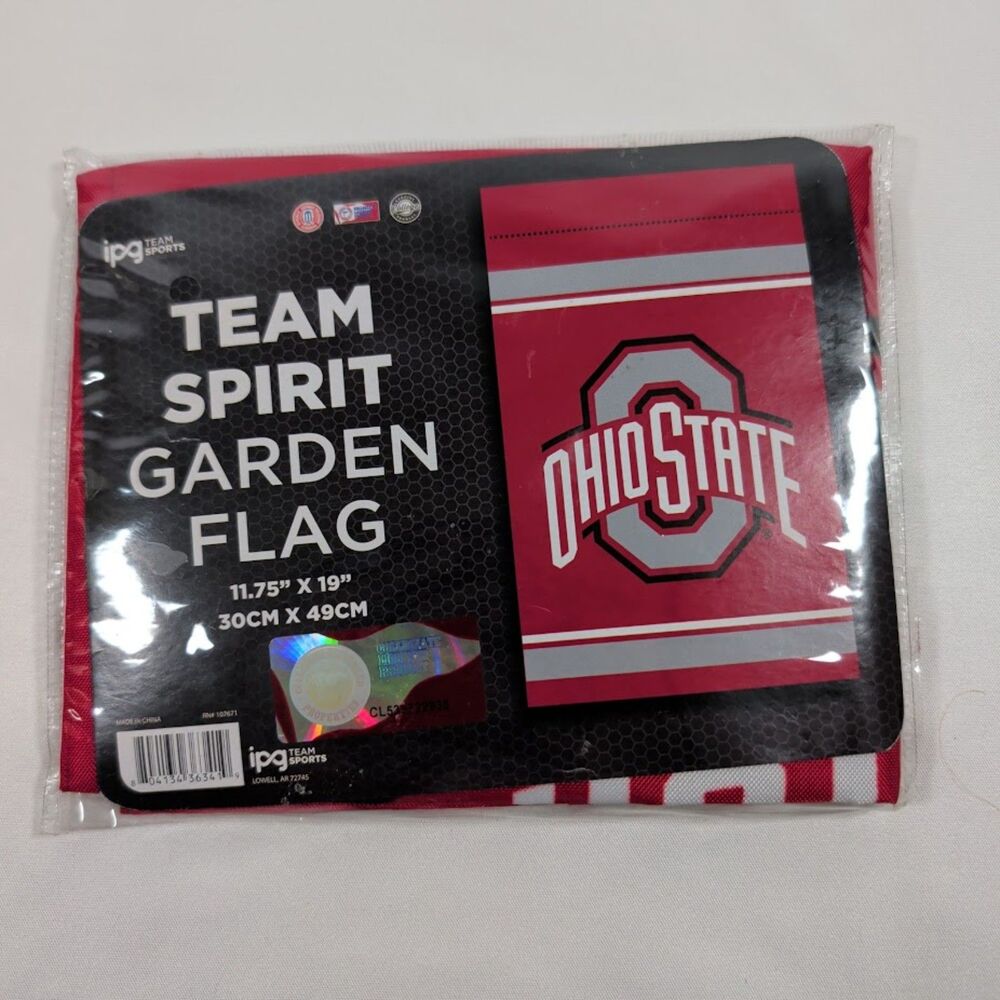 Ohio State Buckeyes Team Spirit Garden Flag 11.75" x 19" New IPG Team Sports
